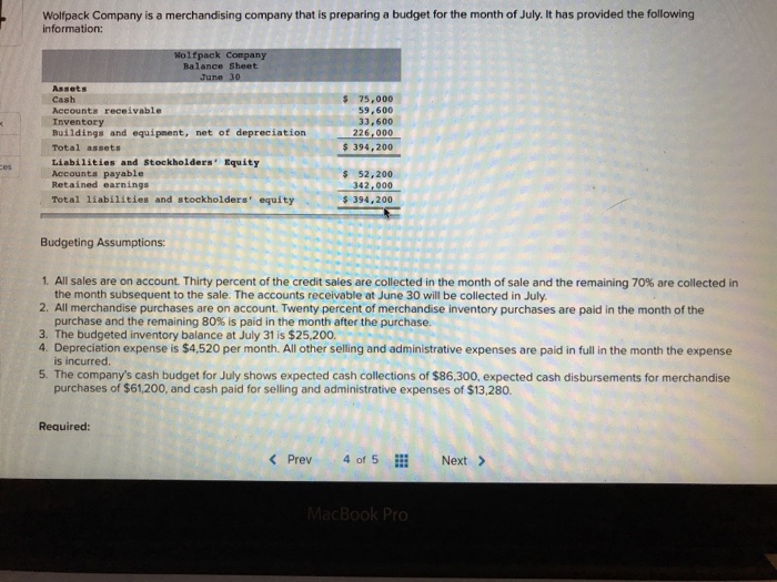  Use information below to answer question CORRECTLY Wolfpack Company is a