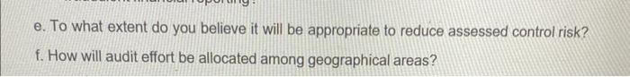  e. To what extent do you believe it will be appropriate