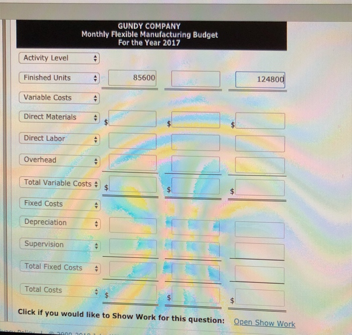 to produce 1,260,000 units of Product XX in 2017 Monthly production is
