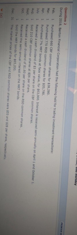 (lo record sale of MRT bonds.) Dec. 31 Unrealized Loss on Held