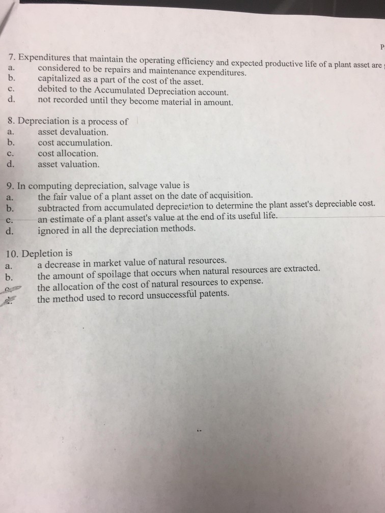 7. Expenditures that maintain the operating efficiency and expected productive life