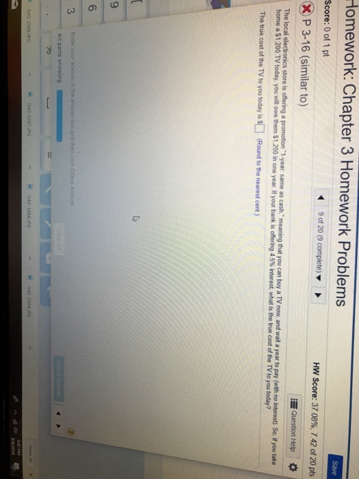  Homework: Chapter 3 Homework Problems Score: 0 of 1 pt 9