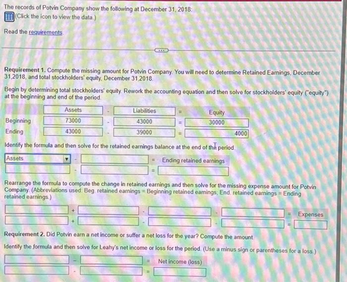  \begin{tabular}{lrlr} \hline Assets \& Liabilities: & & Equity: & \\ \hline