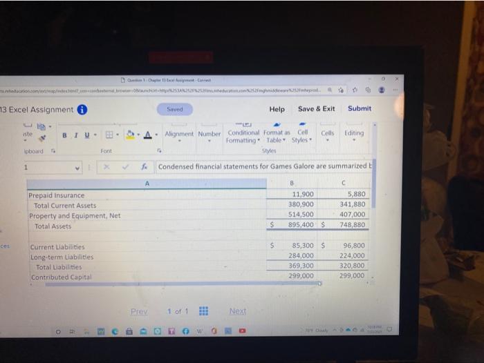  m.who.com/hocal 13 Excel Assignment 6 Saved Help Save & Exit Submit