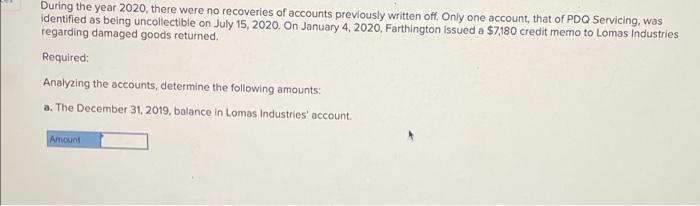 my w Reproduced below from Farthington Supply's accounting records is the accounts