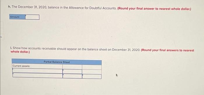 15/20 Allowance for Doubtful Accounts 14,908 380 Dec. 31/19 Balance ???? Dec.