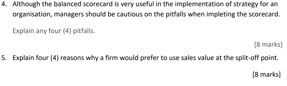 Please answer the question based on the marks allocated. Thank you. 4.