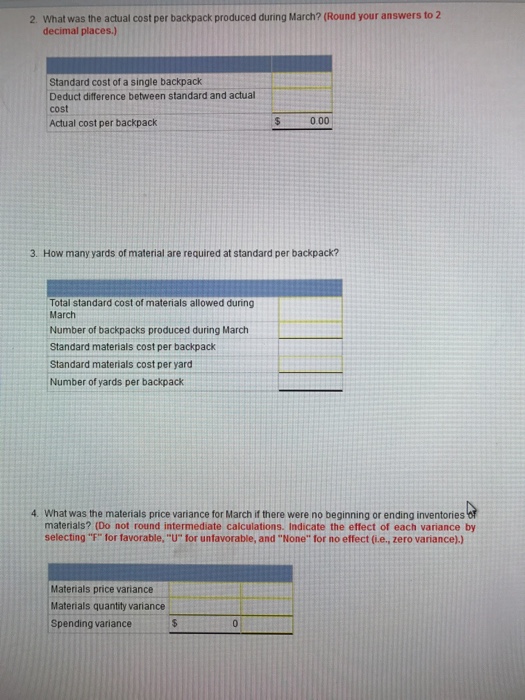 Standard Quantity Standard Price Standard or Rate Cost or Hours $6.00 per