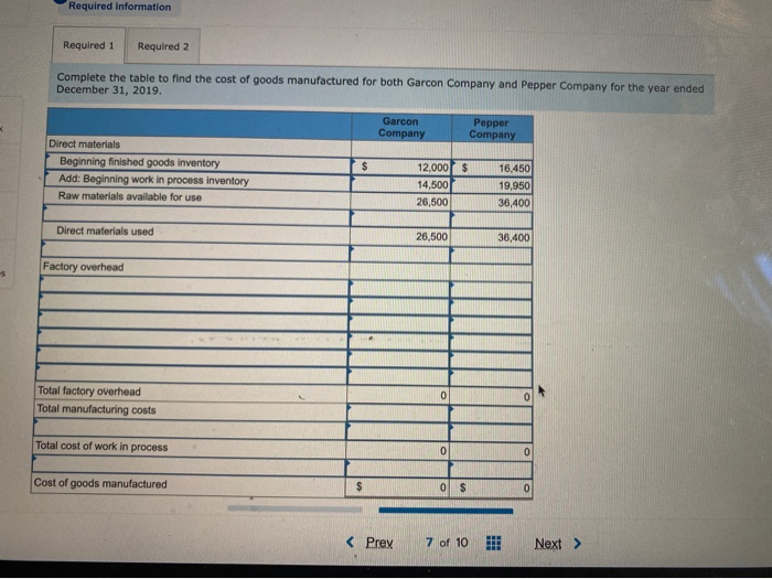following information for the Exercises below. [The following information applies to the