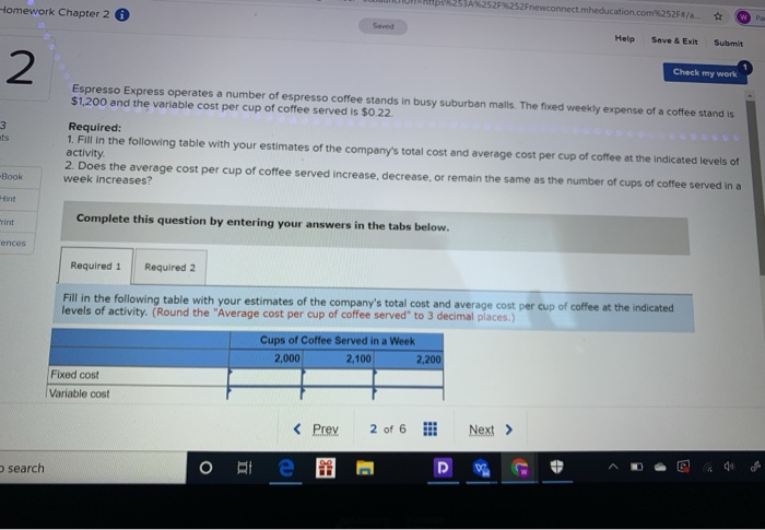  Homework Chapter 2 252F%252Fnewconnectmheducation.com 2525/a WP Help Save & Exit Submit