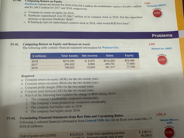  Please can I have help with this problem. P1-41 (a,b,c,d,e) (1,2,3,4).
