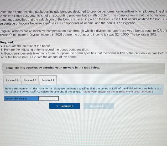 problem, but a math problem. The complication is that the bonus formula