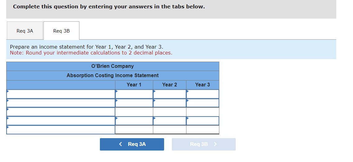 questions displayed below.] O'Brien Company manufactures and sells one product. The following