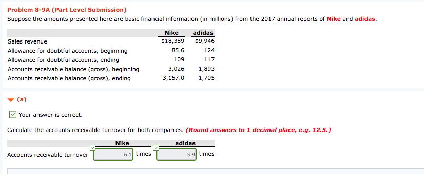 Problem 8-9A (Part Level Submission) Suppose the amounts presented here are