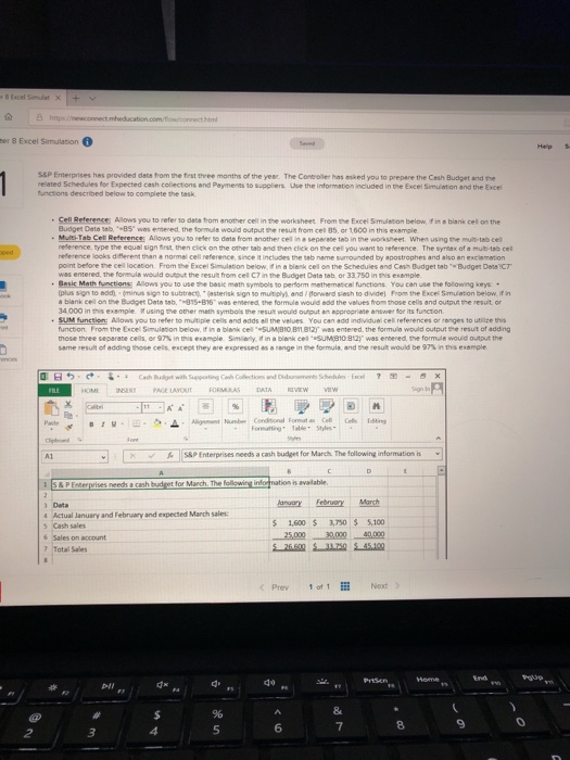  ber 8 Excel Simulation S&P Enterprises has provided data om the