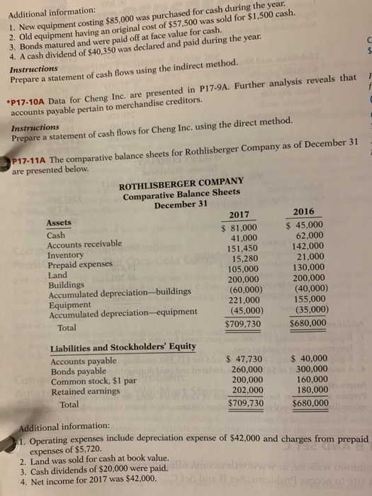  Please answer Additional information 2. Old equipment having an original cost