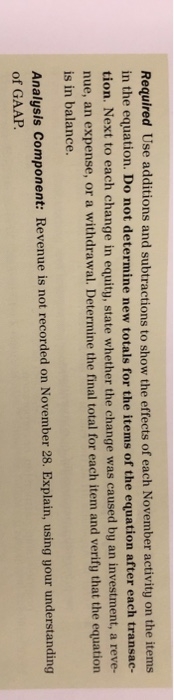 CHECK FIGURE: Accounts payable balance, November 30, 2017 = $27.000 Larry Power,