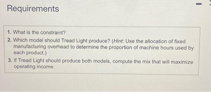 such that Tread Light could use all its avallable machine hours to