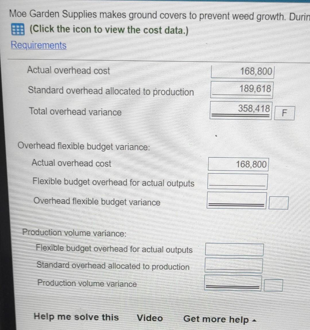 Standard Actual Unit Cost Total Cost Direct materials: $ 3.15 Standard (3