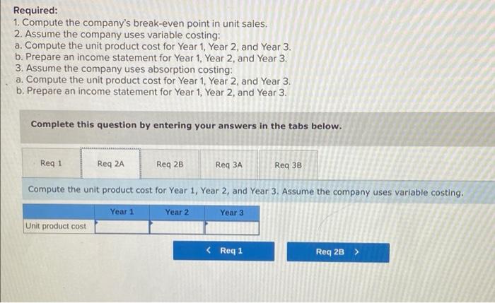 following information pertains to each of the company's first three years of