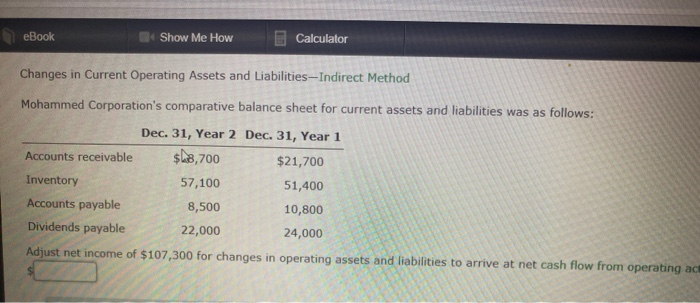  eBook Show Me How Calculator Changes in Current Operating Assets and