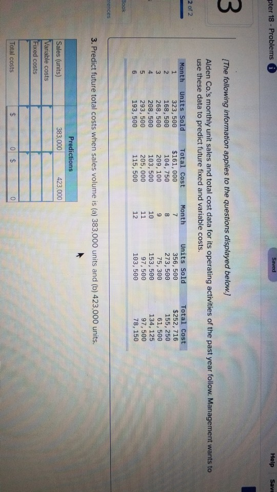  pter 18- Problems Help Save The following information applies to the
