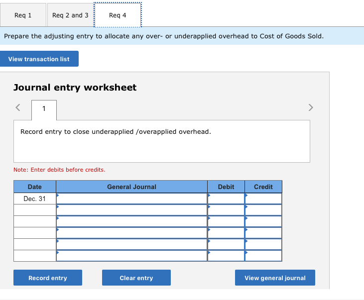 labor costs, $460,000. At year-end 2017, the company's records show that actual