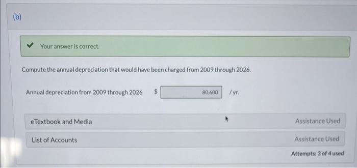 Company completed the construction of a building at a cost of $2,500,000