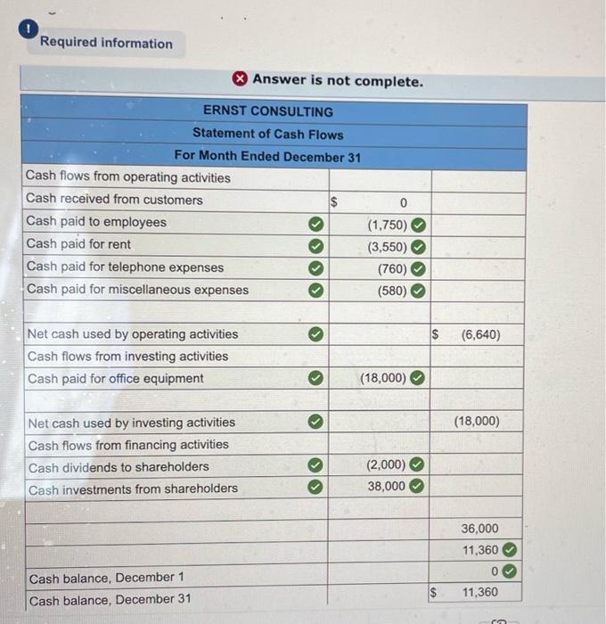 Required information Use the following information for the Exercises below. (Static) [The