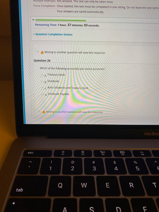  Multiple Attempts Not allowed. This test can only be taken once.