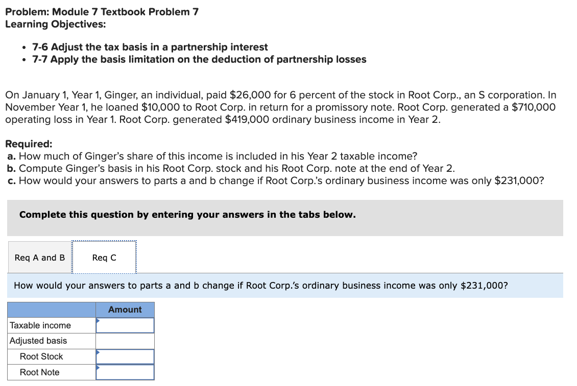 the tax basis in a partnership interest - 7-7 Apply the basis