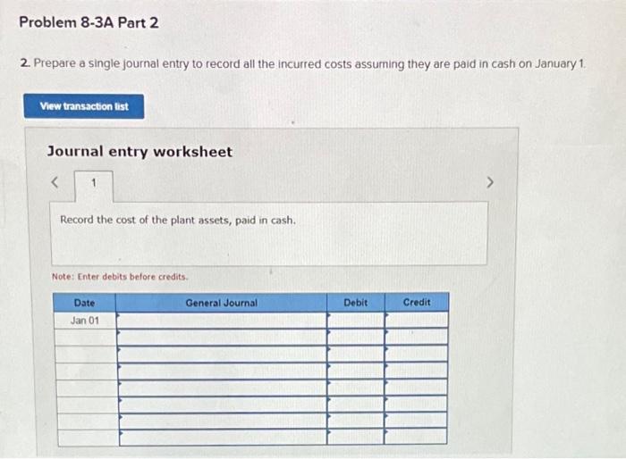 1, Mitzu Co. pays a lump-sum amount of $2,700,000 for land, Building