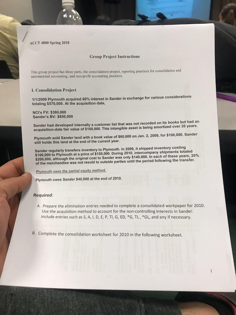 ACCT 4000 Spring 2018 Group Project Instructions This group project has