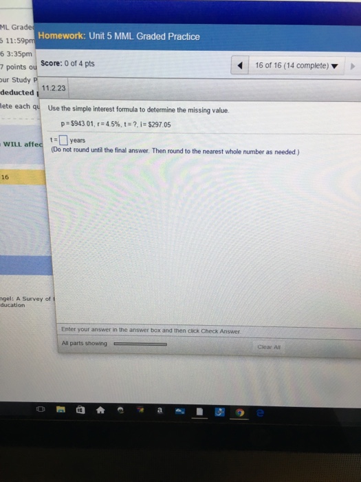  Use the simple interest formula to determine the missing value p