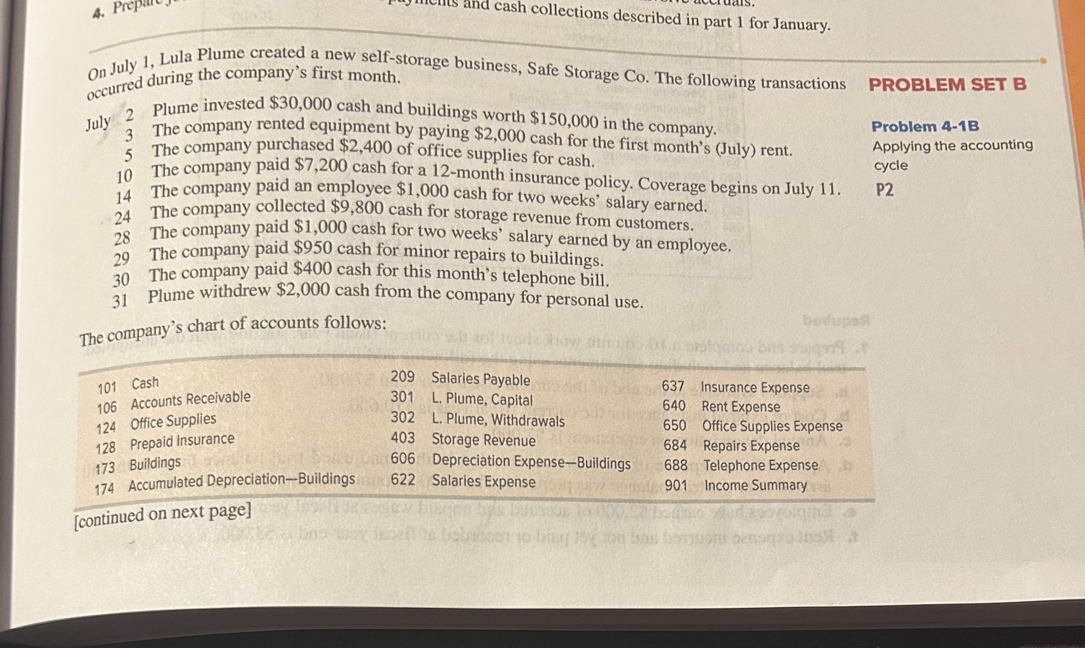 Problem 4-1A (Algo) Applying the accounting cycle LO P2 On April