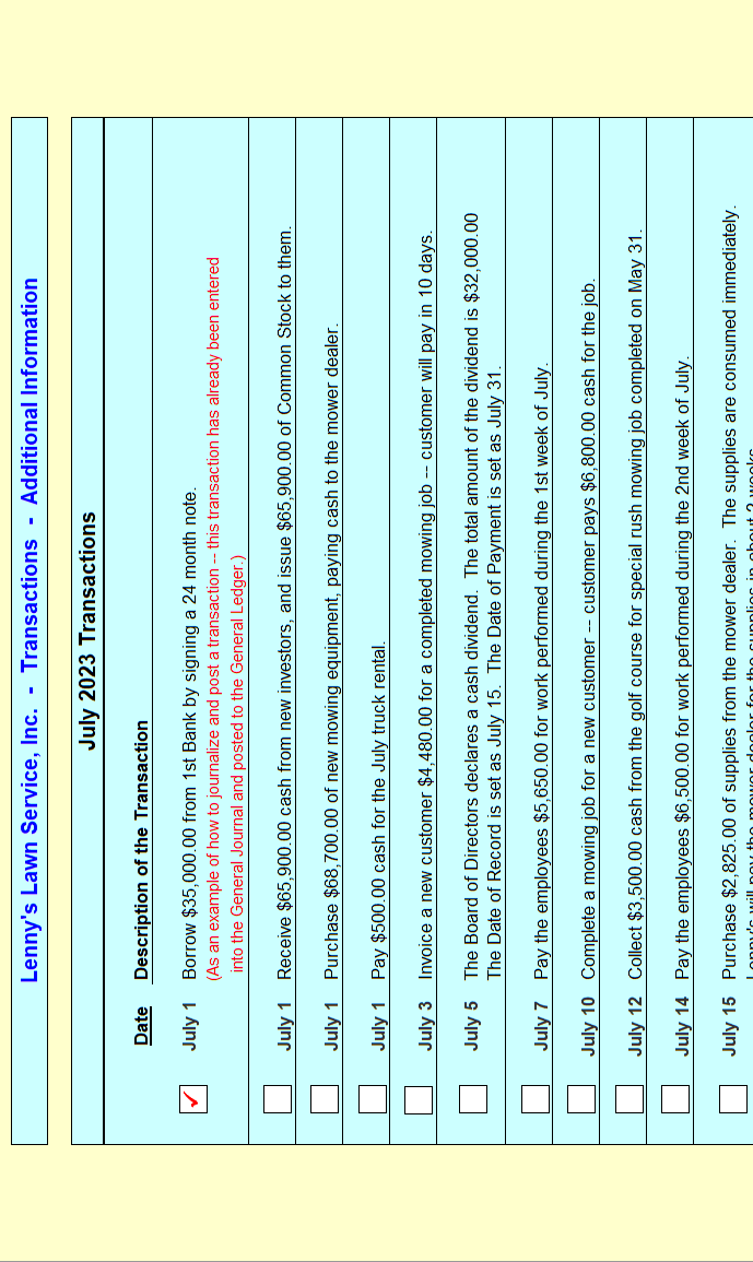 Please help with the ADDITIONAL INFORMATION transactions, which I believe involve some