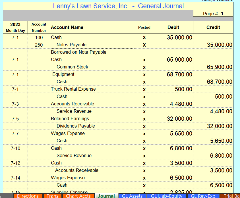 note. (As an example of how to journalize and post a transaction