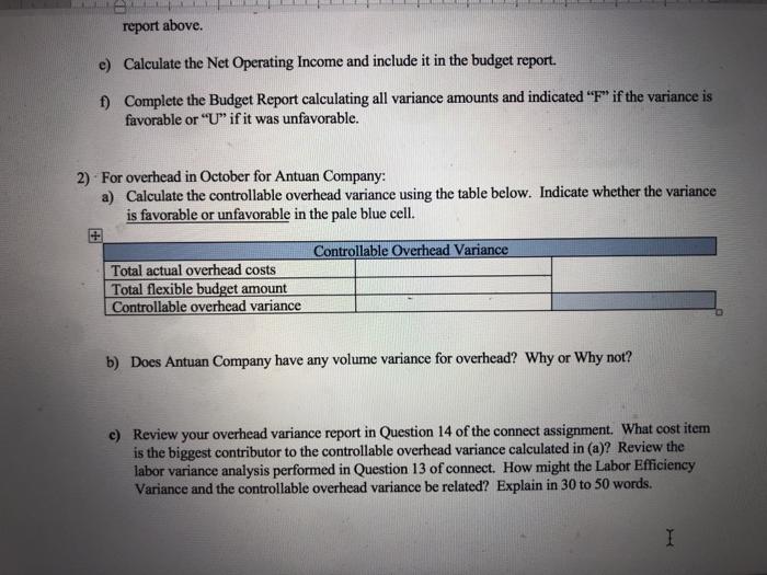 Company uses a Flexible budget that is prepared using standards. Follow the