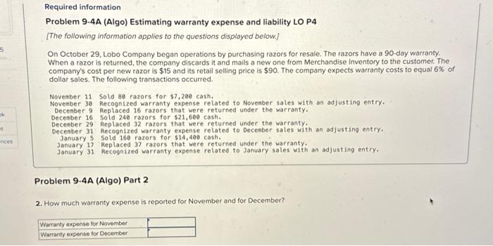 displayed below.] On October 29 , Lobo Company began operations by purchasing