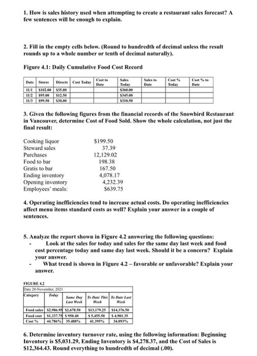  2.Fill in the empty cells below. (Round to hundredth of decimal