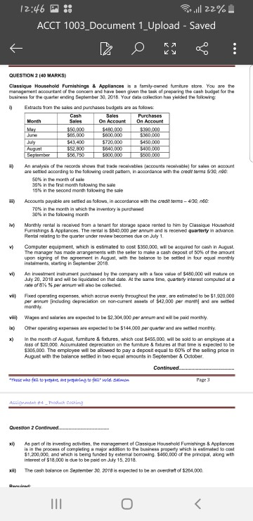 12:46 :: 22% ACCT 1003_Document 1_Upload - Saved QUESTION 2 (40