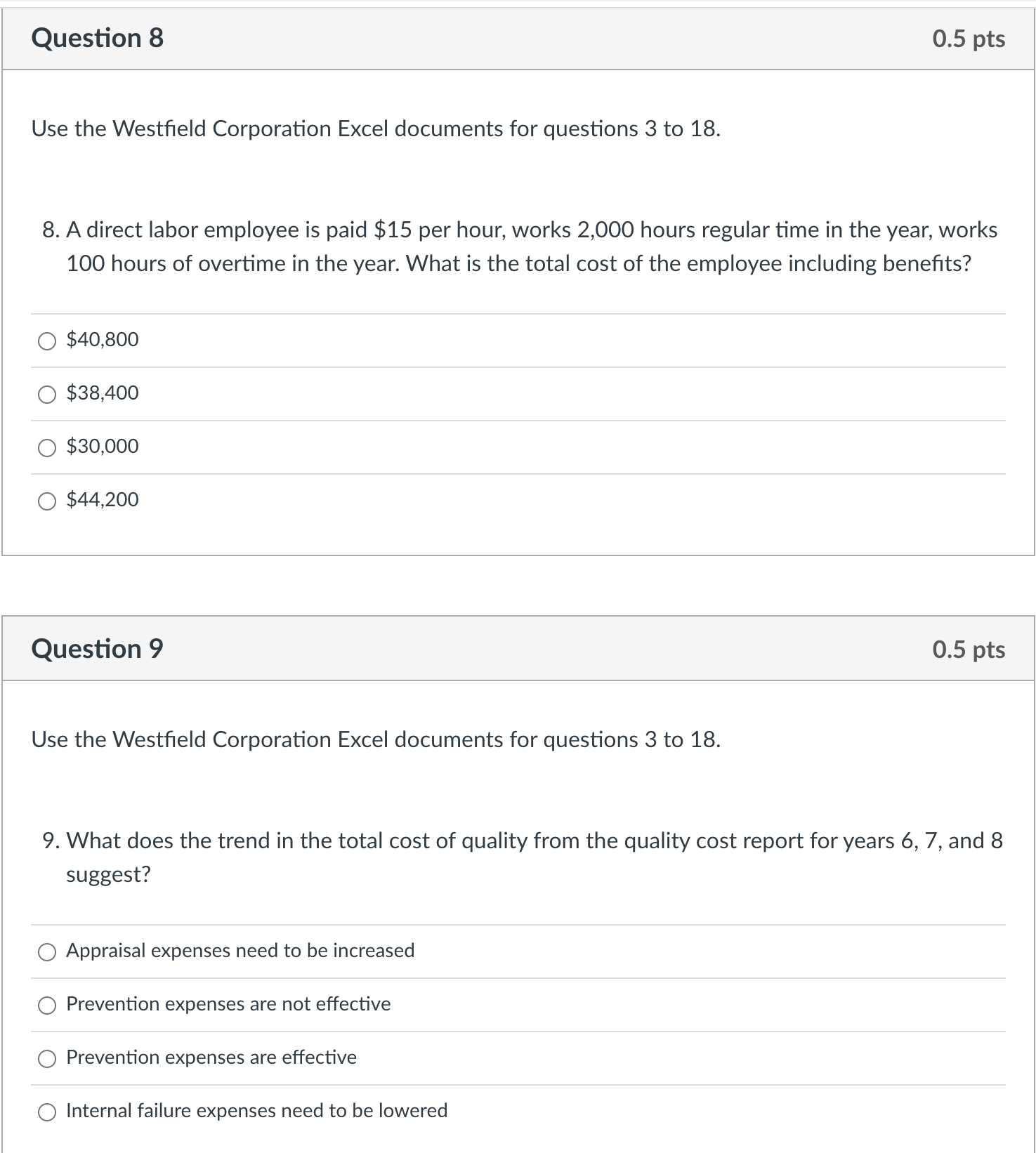  Please answer all the questions Below is data from the case.
