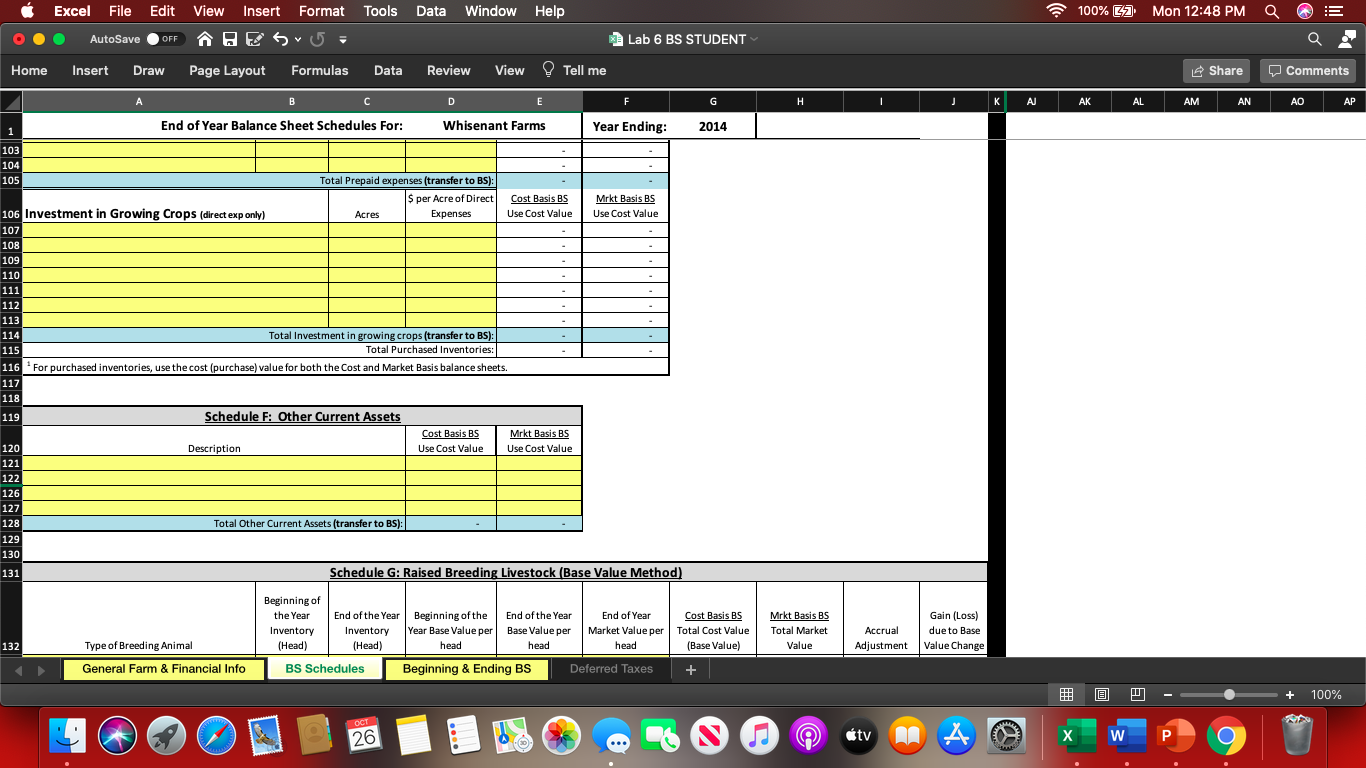 excel spreadsheet Excel File Edit Data Window Help 100% 4-2 Mon 12:48