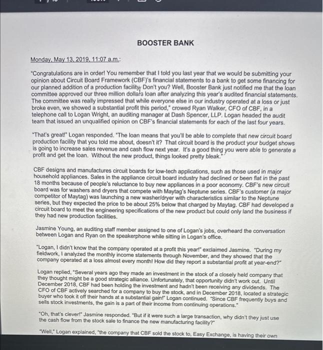 your answer cover the following: a. Look at this case from the