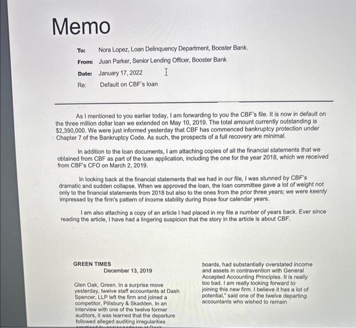 to give CBF cash, so CBF accepted a non-interestbearing note due in