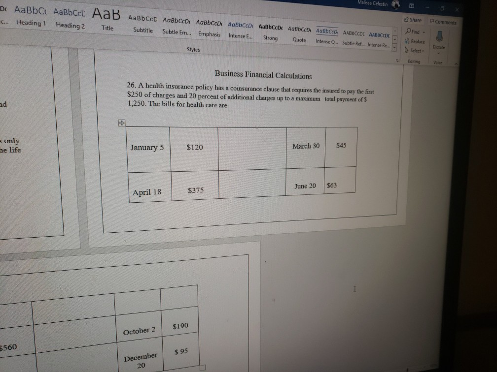 Malissa Celestin Dc AaBb C C... Heading 1 AaBbcc AaB AaBbccc