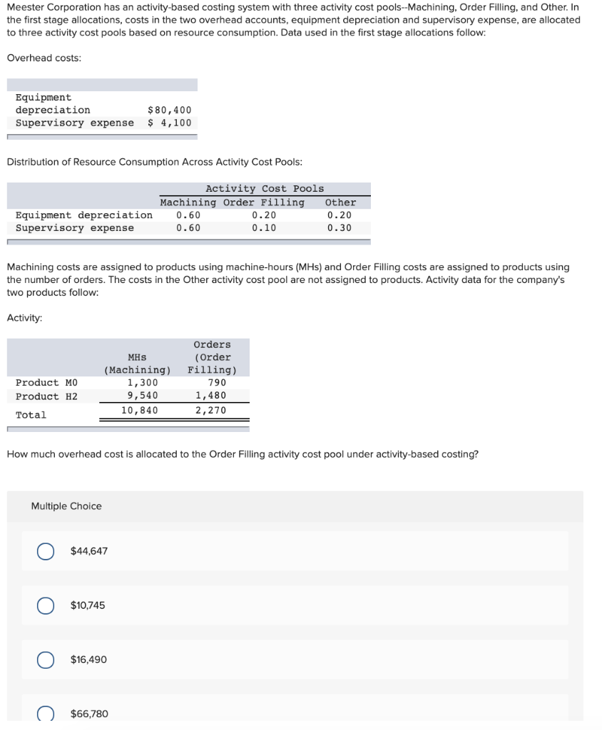 pools--Processing, Supervising, and Other. In the first stage allocations, costs in the