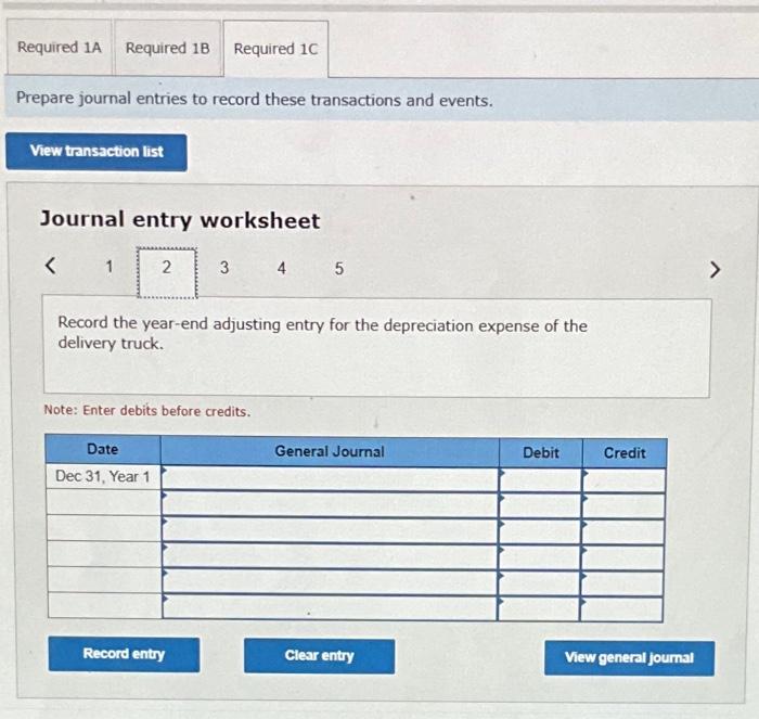 a 52 , 00e salvage Year 1 value. 0elivery truck costs are