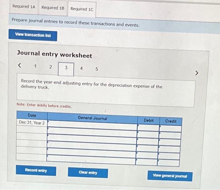 recorded to the Trucks account. Dec. 31 lecorded annual stralght-1ine depreciation on
