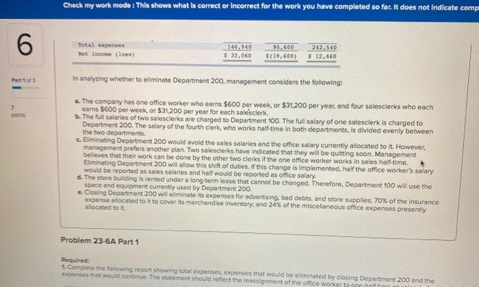 work mode : This shows what is correct or Incorrect for the